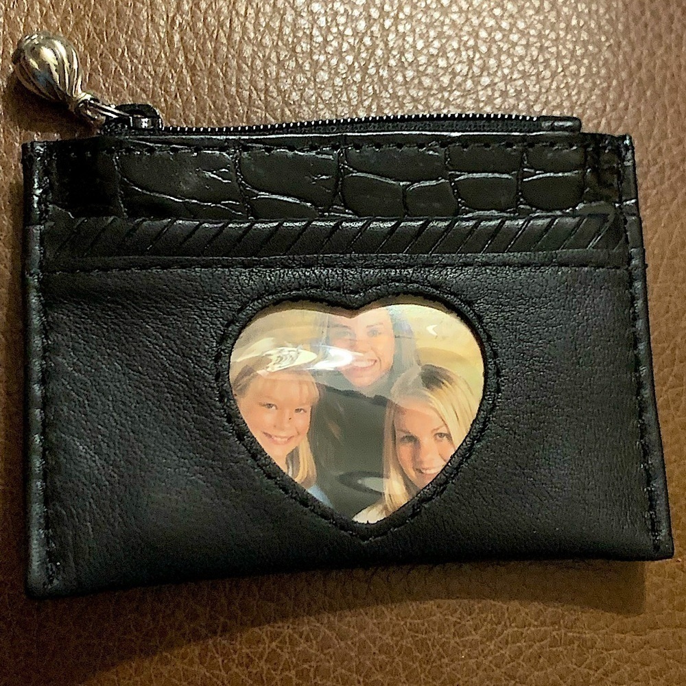nwot Brighton Black Leather Coin Purse Card Holder